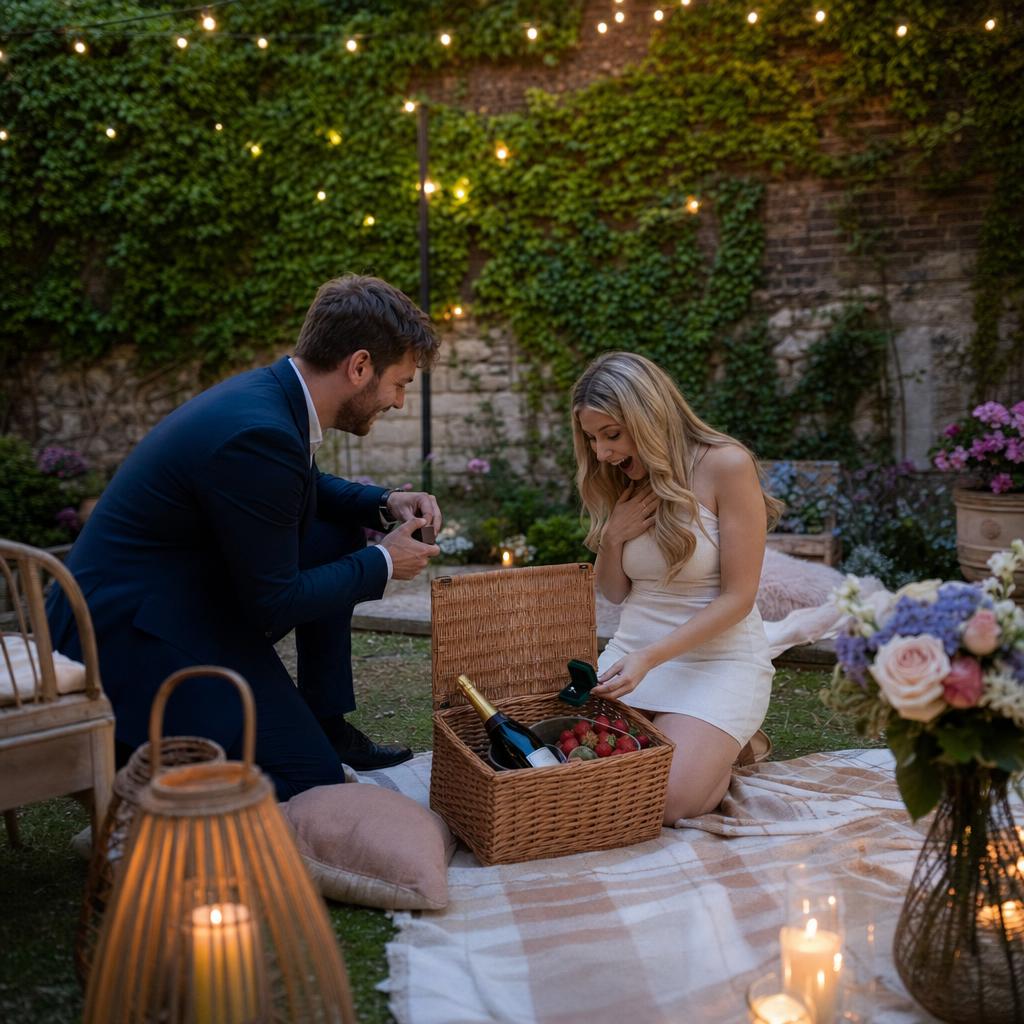 Secret garden picnic - marriage proposal in London