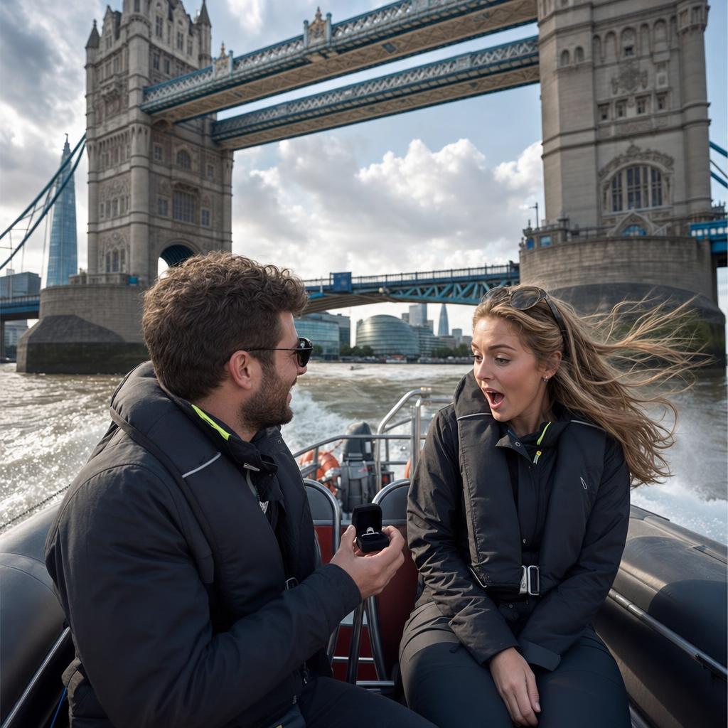 Thames speedboat - marriage proposal in London